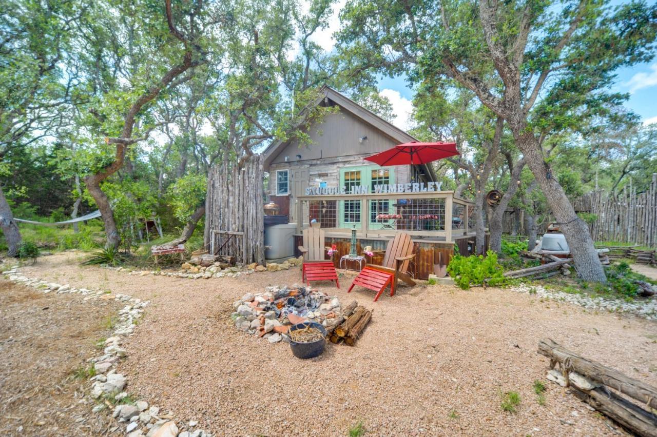 Snuggle Inn Wimberley Cabin With Fire Pit And Deck Exterior foto